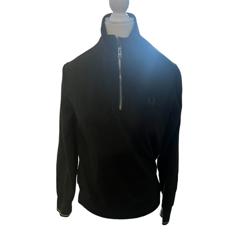 Fred Perry Men's Black Half-Zip Sweater